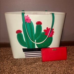 Kate Spade Cactus Tote W/ Matching KSpade Wallet